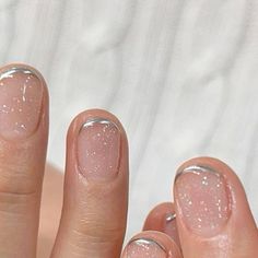 Self Gel Nail, Translucent Dip Nails, How To Make Short Nails Look Good, Gel Short Nails Ideas Summer, Subtle Nails Designs, Extra Short Gel Nails, Short Cool Nails, Two Short Nails, Gel Short Nails Ideas