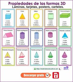 a poster with different shapes and numbers for children to use in their homeschool