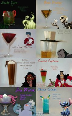 the different types of cocktails are shown here