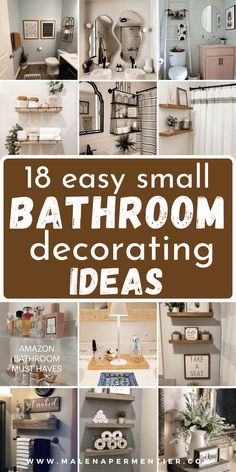 small bathroom ideas - small bathroom designs and remodel ideas Rental Apartment Bathroom, Small Bathroom Look Bigger, Rental Bathroom, Small Bathroom Diy, Apartment Decorating On A Budget, Diy Plumbing, Bathroom Solutions