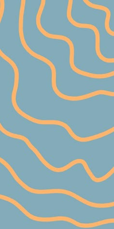 an orange and blue wavy line pattern on a light blue background with yellow lines in the center