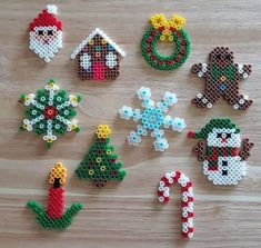 Perler Bead Christmas, Hama Beads Christmas, Perler Beads Ideas, Christmas Perler Beads, Bead Ornaments, Easy Perler Bead Patterns, 2 House, Pearl Beads Pattern, Easy Perler Beads Ideas