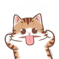 a cartoon cat with its tongue hanging out