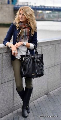 Fall Fashion in the City -Black Riding Boots - Fall Footwear 2014 Fall 2014 Fashion, Boating Outfit, Black Riding Boots, 2014 Fashion, Boots Fall, Winter Casual