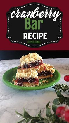 Cranberry Bar Recipe Cranberry Sauce Bars, Cranberry Bars Recipe, Easy Bars, Cranberry Bars, Easy Bar, Leftover Cranberry Sauce, Holiday Dessert Recipes, Quick Easy Desserts, Bar Recipe