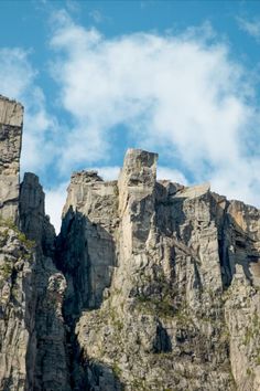 The Pulpit Rock seen from the fjord level Electric Boat, Norway, Mount Rushmore, Natural Landmarks, Water, Travel