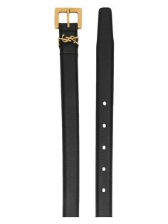 Add a touch of personal style with this classic and versatile belt. The monogram square buckle adds a unique and stylish accent to any outfit, whether you're dressing up or keeping it casual. Classic and versatile design Unique monogram square buckle Adds a stylish accent to any outfit Unique Monogram, Ysl Logo, Black Leather Belt, Touch Of Gold, Buckle Belt, Belt Size, Black Belt, Stylish Accessories, Womens Backpack