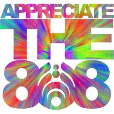 the words appreciate the 80's are multicolored