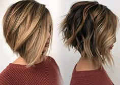 Messy Stacked Bob Hairstyles, A Line Bob Back View, Styled By Carolynn Hair, Shaggy Aline Bob, Choppy Bob Hairstyles 2023, High Stacked Inverted Bob, Aline Haircut Medium, Choppy Bob Haircuts For Fine Hair, Fall Bob Hair Color