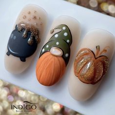 Thanksgiving Nail Art Designs Fall, Moms Nails, Spooky Nails, Colourful Nails, Mens Nails, Hippie Nails