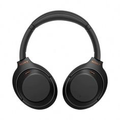 the sony headphones are black and have orange lettering on them, while they're closed