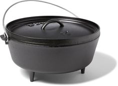 a black pot with a handle on it