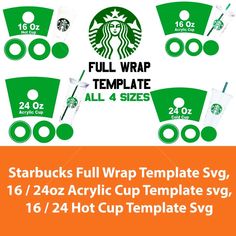 starbucks cup wrapper templates for all 4 sizes