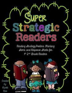 a book cover with children reading books in front of the title, super strategy readers