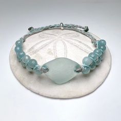 (https://www.camanocreations.com/turquoise-sea-glass-aqua-quartzite-beach-bracelet/) Beach Bracelet, Beach Bracelets, Light Turquoise, Genuine Turquoise, Braided Bracelets, In Nature, Sea Glass, Jewelry Art