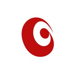 the red circle logo is shown on a white background, and it appears to be an abstract