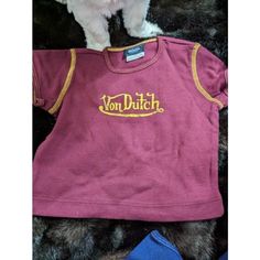 New Without Tags Ready To Use Yellow Letter Print Tops For Playtime, Red Crew Neck Top For Playtime, Red Letter Print Top For Playtime, Red Letter Print Tops For Playtime, Von Dutch, Yellow T Shirt, Maroon Red, Shirts & Tops, Red Yellow