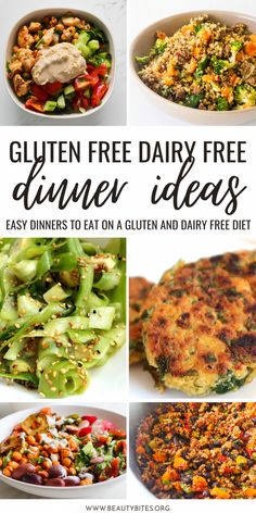 gluten free dairy free dinner ideas that are easy to eat on a gluten and dairy free diet