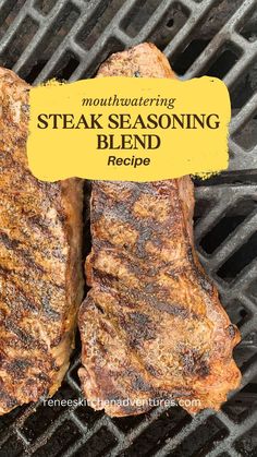 Two steaks coated in seasoning on the grill ready to serve Coffee Steak Rub, Steak Rub Recipe, Coffee Rubbed Steak, Steak Rub, Steak Rubs, Bbq Side Dishes, Beef Sirloin, Rub Recipes, Homemade Coffee