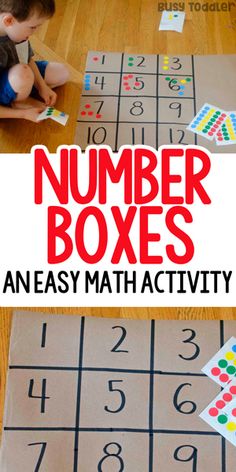 the number boxes are an easy activity for kids to practice their numbers and counting skills