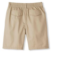 You'll wanna wear these comfy shorts on the daily. They look like chinos, but easily pull on with a stretchy half-elastic waist. Because whatever you're doing, comfort is key. Casual Short Length Bottoms For School, Casual Short Bottoms For School, Casual Summer Shorts For School, Casual Summer School Shorts, Casual Elastic School Bottoms, Casual Elastic Bottoms For School, Cotton School Bottoms With Elastic Waistband, School Bottoms With Built-in Stretch Shorts, Cotton Bottoms With Elastic Waistband For School