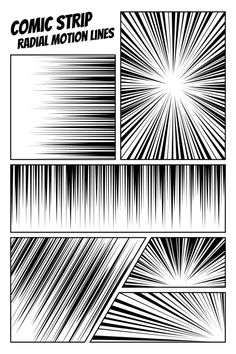 comic strip radial motion lines in black and white with the text comic strip radical motion lines