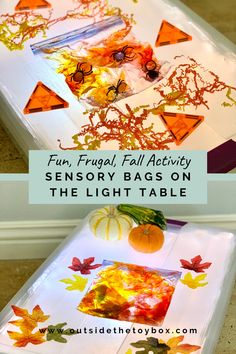 the fall activity for toddlers to learn how to make an autumn themed table