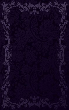 an ornate purple background with swirls and scrolls on the edges, in shades of black