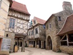 an old european village with stone buildings and cobblestone streets