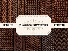 some brown knitted textures are shown with the tag for each item to be sold