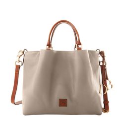 Classically Chic  Enjoy a chic look everyday with this style, made from textured leather with a natural grain that hides any signs of wear. Elephant Fashion, Monogram Pendant, Tan Cowhide, Key Hook, Leather Texture, Dooney & Bourke, Everyday Bag, Dooney Bourke, Italian Leather