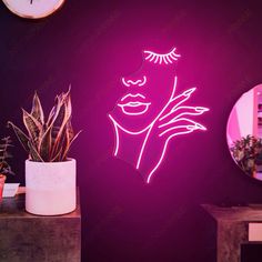 Kaisha nails Neon Signs For Beauty Room, Neon Signs Beauty Room, Neon Signs For Beauty Salon, Nails And Lashes Logo Design, Beauty Salon Room Wallpaper, Beauty Salon Design Ideas Wall Art, Elegant Nail Salon Decor, Nail And Lashes Logo Design Ideas, Lashes And Nails Logo