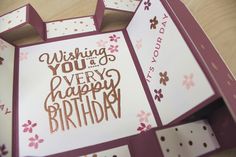 a birthday card with the words, wishing you're very happy birthday on it