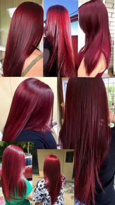 Ideas Para El Pelo, Red Hair Brides, Highlight Hair Dye, Red Hair Looks, Split Dyed Hair, Wine Red Hair, Braided Hairstyles For Black Women Cornrows, Cabello Hair, Red Hair Inspo