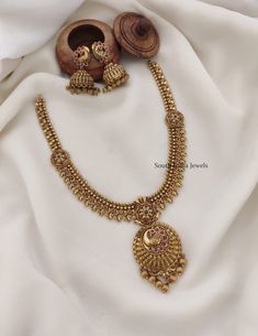 One Gram Gold Jewellery, Kuchu Designs, Saree Kuchu Designs, Western Necklaces