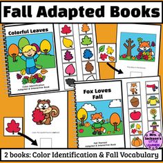 fall adapted books for children to color