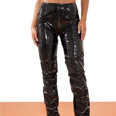 -High Waist -Flare Leg -No Stretch -Zipper Closure -Length Approx. 91.5 Cm/ 36” 90% Polyester, 10% Elastane Chic Fitted Pants For Streetwear, Black Zipper Closure Pants For Club, Black Pants With Zipper Closure For Club, Black Club Pants With Zipper Closure, Trendy Fitted Pants For Club, Trendy Fitted Club Pants, Party Trousers With Zipper Closure, Fitted Wide Leg Pants For Club, Black Pants With Zipper Closure For Party