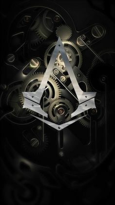 an abstract clock with the letter a in it's center, surrounded by gears