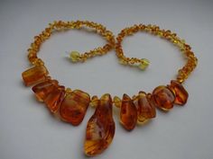 Honey Color Genuine Baltic Amber Stones Polished Jewelry Necklace 19g. 18.5in,  | eBay