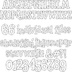 the upper and lower letters are outlined in black ink, with numbers on each side