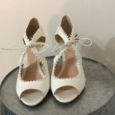 L.K. Bennet Bridal Shoes. Size: 39. Faux Pearl Detail. Heel: 3.5” Lk Bennett Shoes, Lk Bennett, Shoes Color, Bridal Shoes, Faux Pearl, Shoes Women Heels, Wedding Shoe, Shoes Heels, Women Shoes