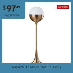 a table lamp with a price tag for $ 79 99 reg $ 350 00 or safavieh lando table lamp i