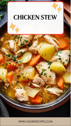 chicken stew with potatoes and carrots in a bowl