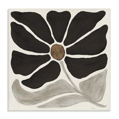 a black and white flower on a white background