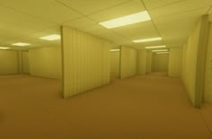 an empty room with yellow walls and no one in the area or people around it