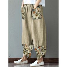 Celana Fashion, Long Trousers, Printed Trousers, Pencil Pants, Loose Pants, Pants Length, Fashion Mode, Linen Women, Autumn Fashion Women