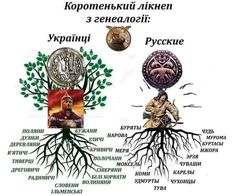 the tree of life is labeled in russian and has many different symbols, including an image of