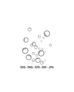 some bubbles are floating in the air on a white background with black and white text