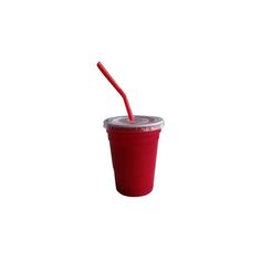 a red cup with a straw sticking out of it