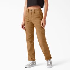 Women's Cuffed Utility Pants - Dickies US, Brown Duck Cheap Khaki Full Length Work Pants, Cheap Women's Cargo Pants For Workwear, Cheap Utility Workwear Tops, Kacki Pants Women, Dickies Cargo Pants White, Carhart Womens Work Pants, Green Dickies Women, Cheap Workwear Pants With Patch Pockets, Cheap Workwear Pants With Standard Cut Leg